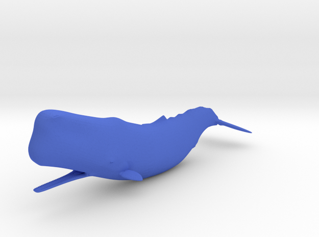 Sperm Whale Key Chain in Blue Processed Versatile Plastic