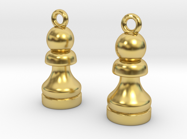 Chess pawn in Polished Brass