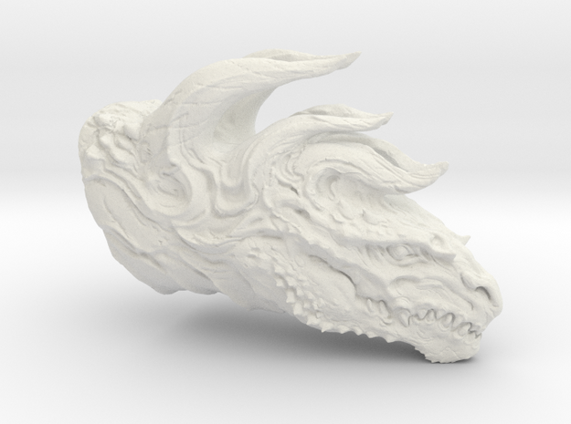 Dragon Head in White Natural Versatile Plastic