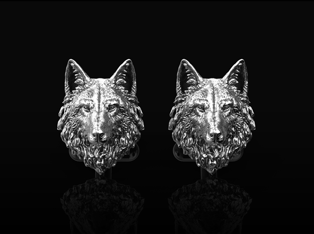 Wolf Cufflinks No.3 in Antique Silver