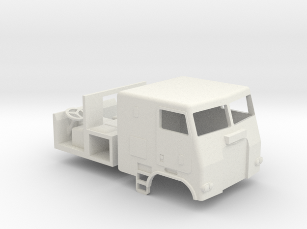 1/72  Freightliner cabover FL86 with interior in White Natural Versatile Plastic