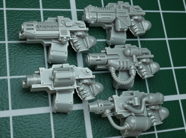 10x Combi-guns mix for Cataphractii Terminators in Tan Fine Detail Plastic: d3