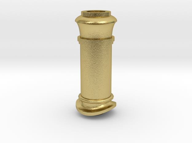 HO locomotive smokestack with base in Natural Brass