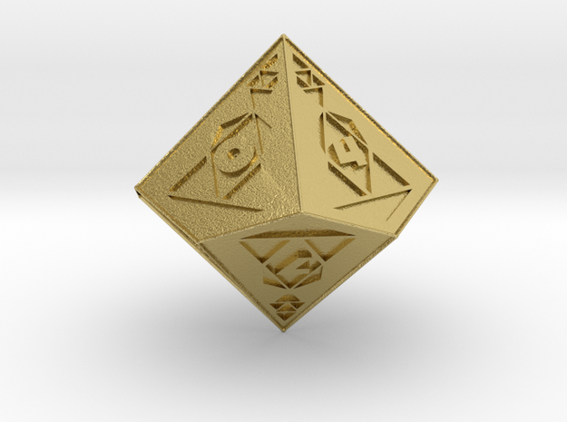 Holocron D10 Metal in Natural Brass