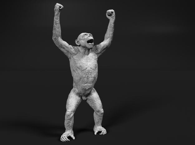 Chimpanzee 1:64 Male with raised arms in Tan Fine Detail Plastic