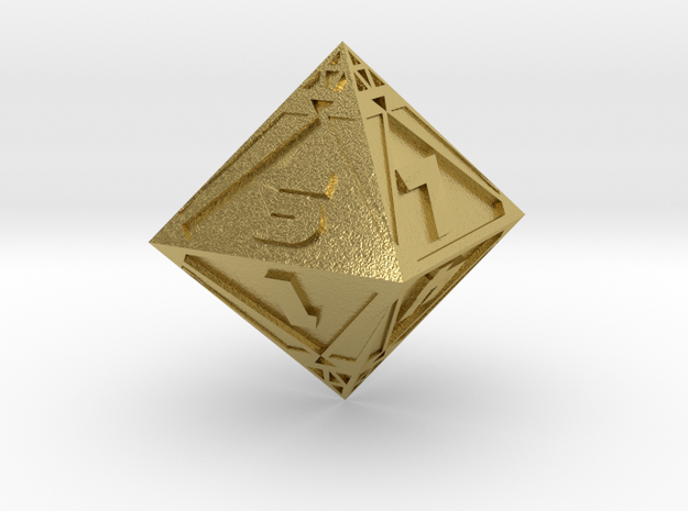 Holocron D8 Metal in Natural Brass