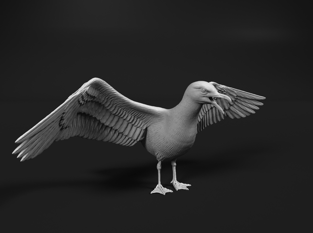 Herring Gull 1:24 Wings spread in Tan Fine Detail Plastic