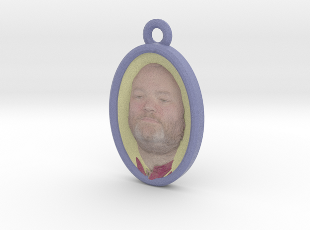 Nigels heed as a keyring in Natural Full Color Nylon 12 (MJF)