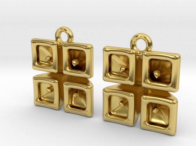 Cubist flowers in Polished Brass