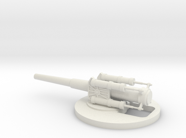 1/144 Scale 12 inch 40 Cal 1917 Gun in White Natural Versatile Plastic