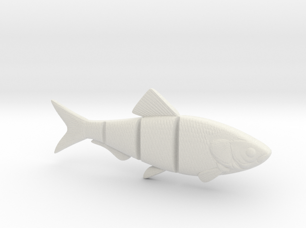 6" BiteMe realistic swim bait (master for mold) in White Natural Versatile Plastic