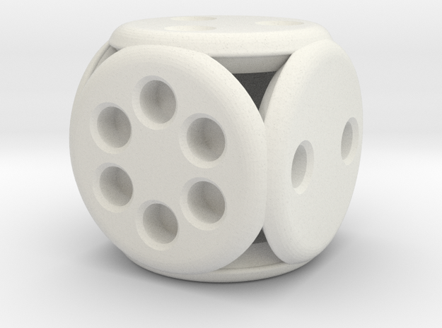 Roundie (2cm) in White Natural Versatile Plastic