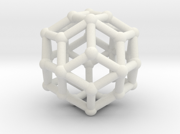 Rhombic triacontahedron in White Natural Versatile Plastic