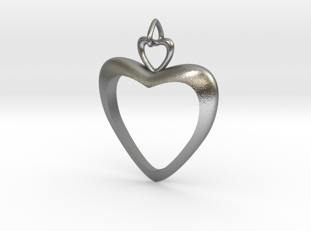 Loving Heart in Natural Silver