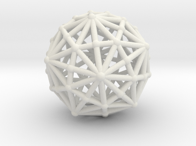 Dysdiakistriacontahedron in White Natural Versatile Plastic