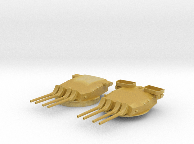 1/600 French Richelieu Fore Main Turrets SET in Tan Fine Detail Plastic