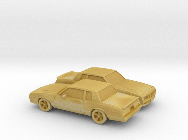 1/144 2X 1987 Chevrolet Monte Carlo SS in Tan Fine Detail Plastic