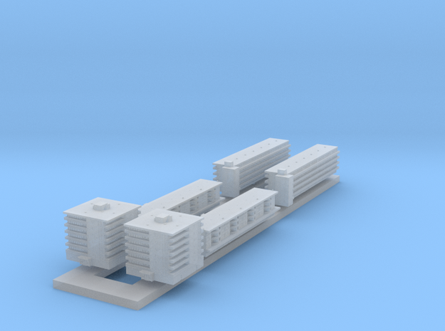1:3000 Scale Apartment Buildings in Clear Ultra Fine Detail Plastic
