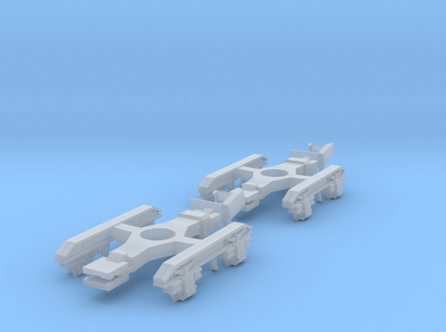 Spare Bogies for 40t Armour Plate Trucks in Clear Ultra Fine Detail Plastic