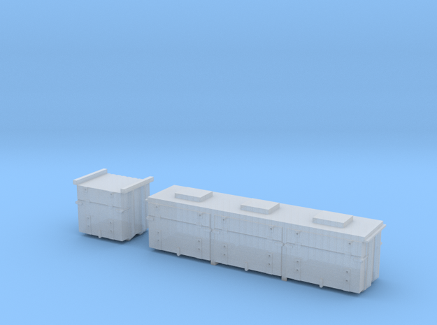 Battery boxes for VR Buffet Cars in Clear Ultra Fine Detail Plastic