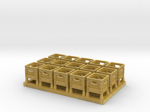 Plastic Crate 01. 1:43 Scale in Tan Fine Detail Plastic