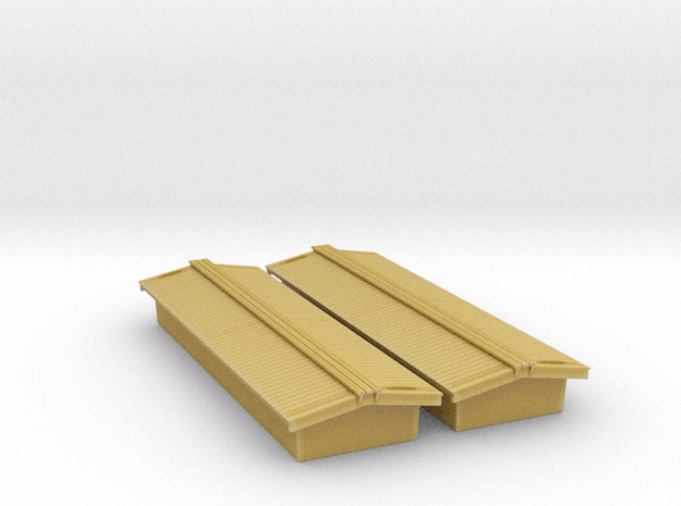 N-Scale Peaked Roof for MTL CWE Cars (2-pack) in Tan Fine Detail Plastic