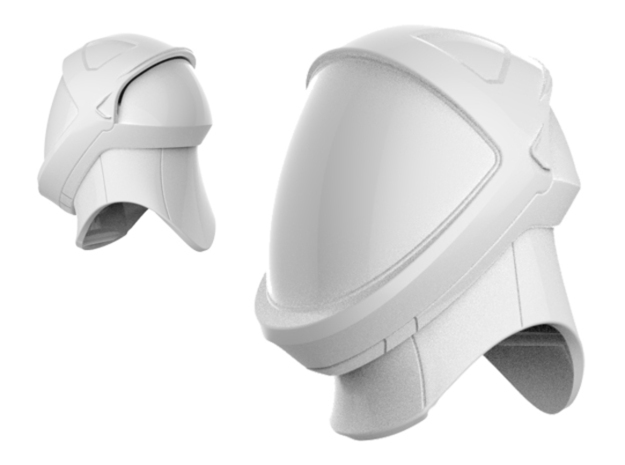 SpaceX Helmet Kit / 1/6 Scale for 12” Figures in White Natural Versatile Plastic