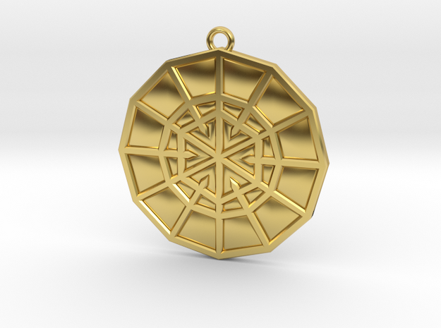 Resurrection Emblem 02 Medallion (Sacred Geometry) in Polished Brass