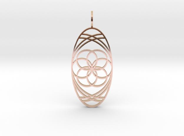 Aura Glow (Seed of Life, Flat) in 14k Rose Gold Plated Brass