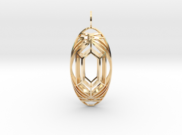 Aura Glow (Faceted Crystal, Double-Domed) in 14k Gold Plated Brass