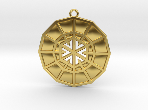Resurrection Emblem 10 Medallion (Sacred Geometry) in Polished Brass