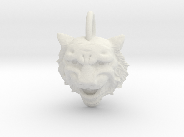 Leopard's head for pendant in White Natural Versatile Plastic