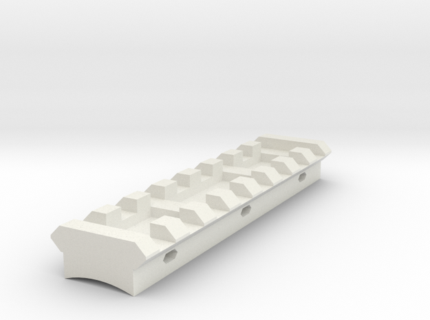 Picatinny Rail (8-Slots) for MAC-10 Snake Silencer in White Natural Versatile Plastic