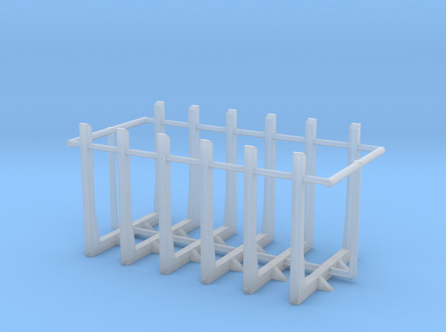 1/160 N Scale Log bunks for flatbed or frames in Clear Ultra Fine Detail Plastic