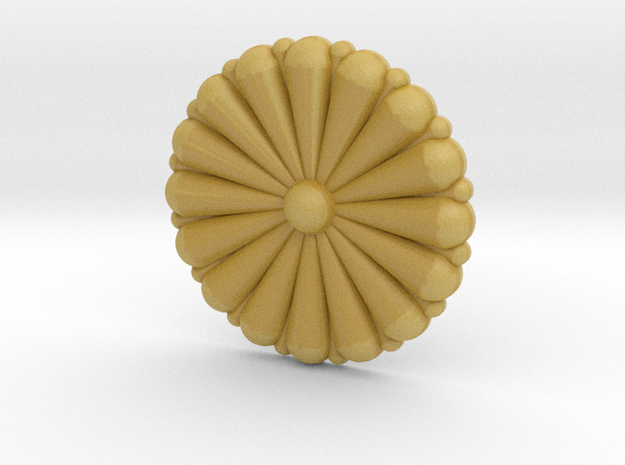 1 inch IJN Gold Chrysanthemum set x1 in Tan Fine Detail Plastic