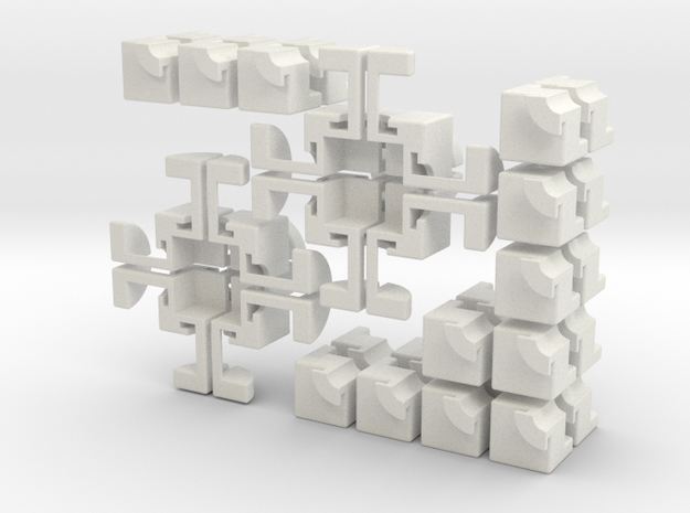Crazy 2x2 Cross Cube in White Natural Versatile Plastic