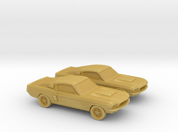 1/120 2X 1966 Ford Mustang in Tan Fine Detail Plastic