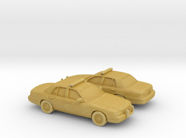 1/200 2X 1998-11 Ford Crown Victoria Police Cruise in Tan Fine Detail Plastic