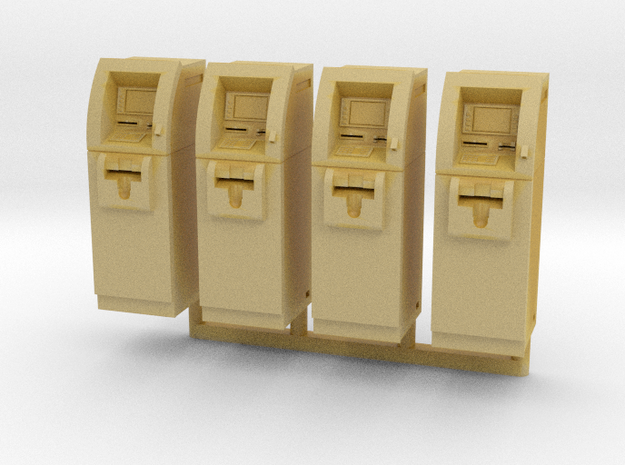 SlimCash 200 ATMs x4, HO Scale (1:87) in Tan Fine Detail Plastic