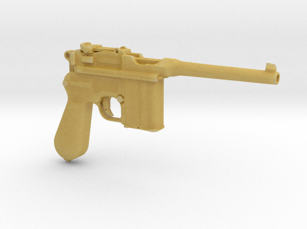 1/9 Scale Broomhandle Mauser in Tan Fine Detail Plastic