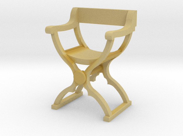 1:64 Savonarola Chair in Tan Fine Detail Plastic