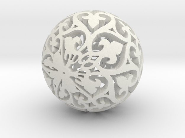 Moroccan Ball 7.3 in White Natural Versatile Plastic