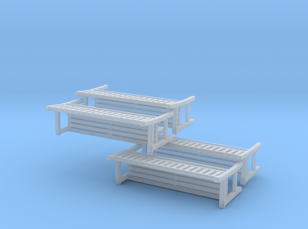 Park Bench-v2 - 1 To 200 Scale X 4 in Clear Ultra Fine Detail Plastic