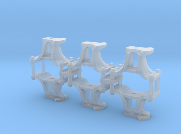 HO Scale CPR short switch stands in Clear Ultra Fine Detail Plastic