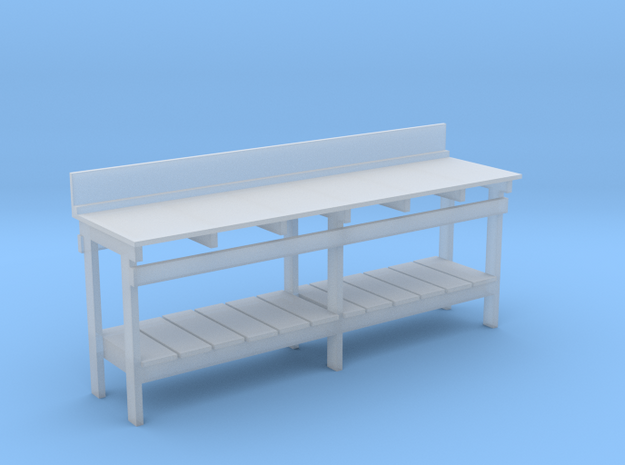 S Scale workbench (no drawers) in Clear Ultra Fine Detail Plastic