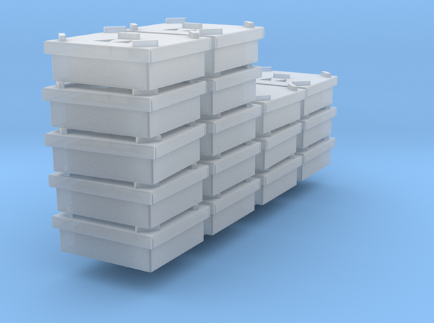HO Scale chick crates stacked x 16 in Clear Ultra Fine Detail Plastic