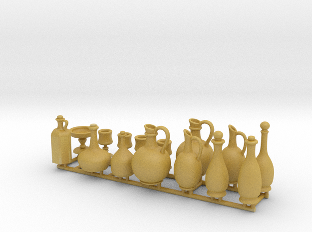 Bottle Cup Set 3 for 28-32mm scale settings in Tan Fine Detail Plastic