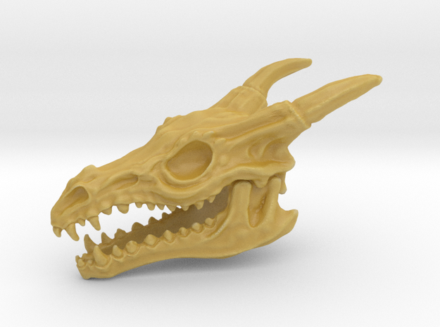 Dragon Skull -32mm long in Tan Fine Detail Plastic