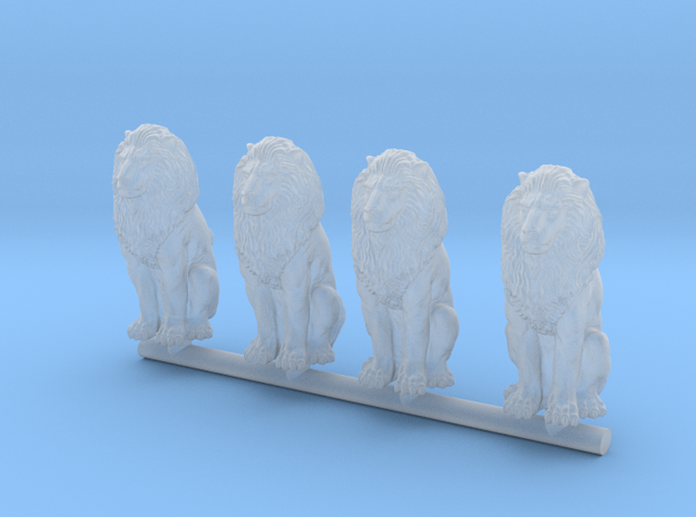 Lion Statues for small scale scenes. in Clear Ultra Fine Detail Plastic