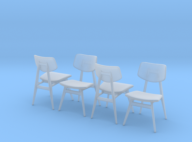 1:48 C 275 Chair Set of 4 in Clear Ultra Fine Detail Plastic